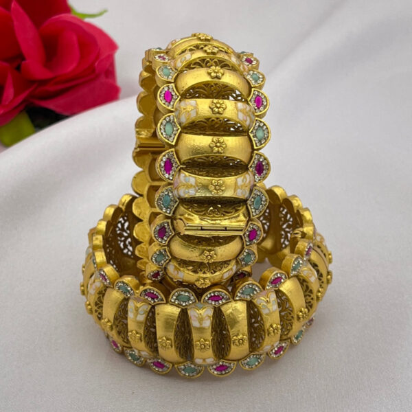 Meenakari Bangles with Colourful Border