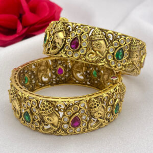 Traditional Antique Ganesh Design Gold Platted Bangles