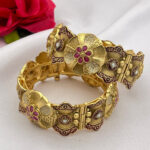 Gold Platted Temple Meenakari Bangle