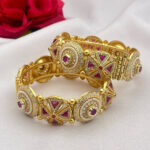 Royal Meenakari Ruby Gold-Plated Bangles