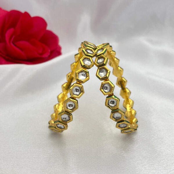 Hexa Shine Kundan Bangles