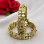 Heritage Kundan Work Bangles with Meenakari Touch