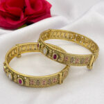 Heritage Antique Meenakari Bangle with Ruby & Polki Stones