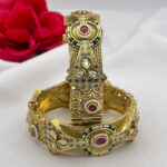 Heritage Antique Gold Meenakari Bangle