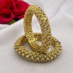 Antique Gold Bangles with Ruby Stone Detailing Traditional Indian Design