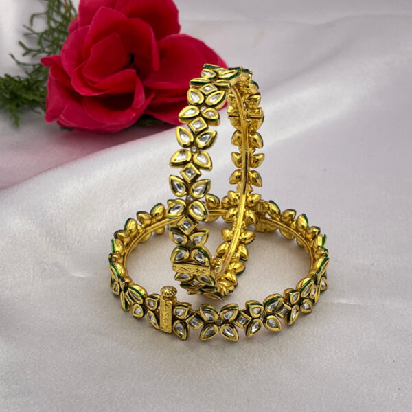 Floral Kundan Bangles