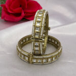Pearl Edge Kundan Bangles with Antique Finish