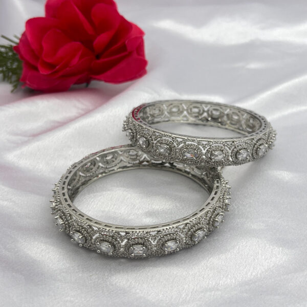Rhodium Plated Silver Bangles