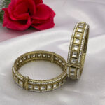 Pearl Edge Kundan Bangles with Antique Finish