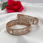 Rose Gold Plated AD Stone Bangles