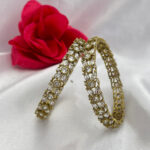 Antique Gold AD Floral Bangles