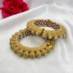 Meenakari Pearl pacheli style bangle