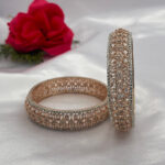 Rose Gold Plated AD Stone Bangles