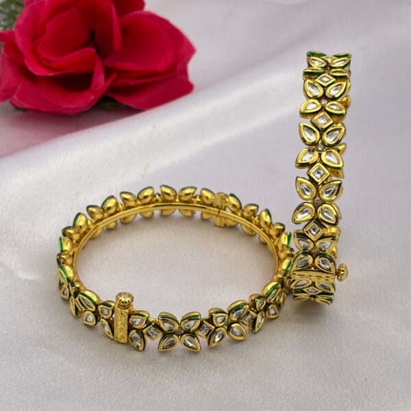 Floral Kundan Bangles