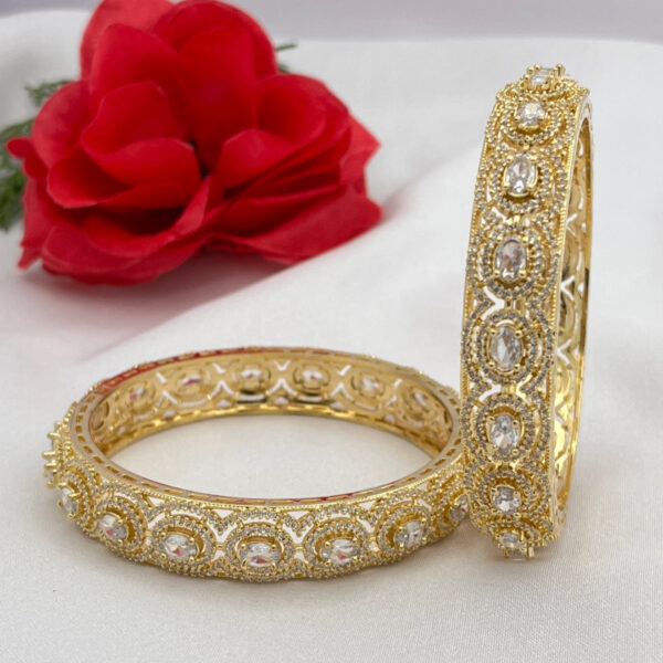 Gold-Plated AD Stone Bangles