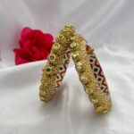 Meenakari Pearl pacheli style bangle