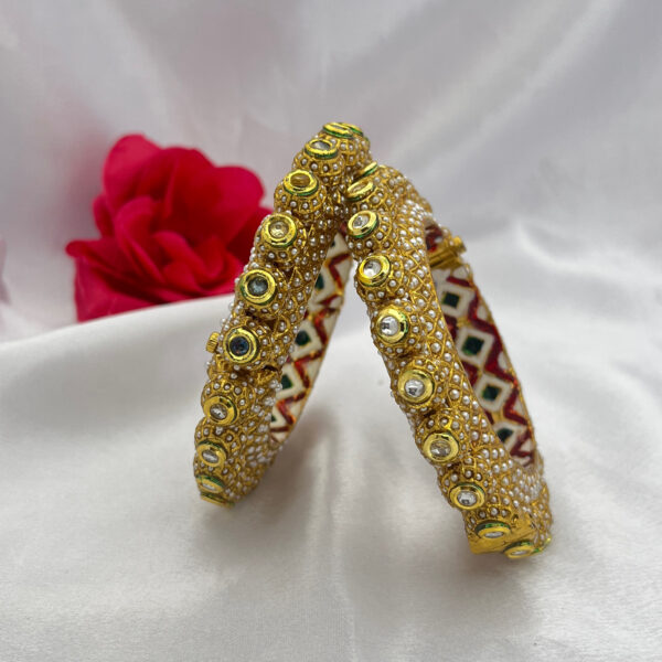 Meenakari Pearl pacheli style bangle