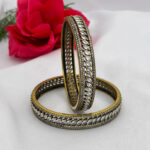 victorian polish bangle with Leaf stones design