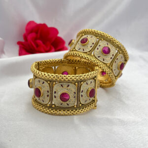Royal Meenakari Ruby Kada