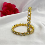 Round and drop shape Kundan Bangles