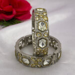 Royal Silver-Plated Mirror uncut Kundan Bangles