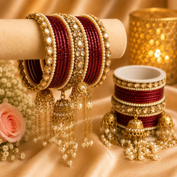 3 Jhumki Bangle Set