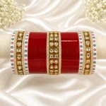Chura With Drop Square Kundan Work
