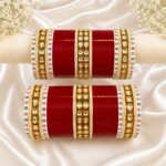 Chura With Drop Square Kundan Work