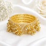 Drop Shape Stone Kada with Ghungroo