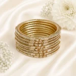 Drop Stones And Pearl Lac Bangles