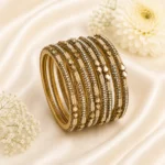 Drop Stones And Pearl Lac Bangles