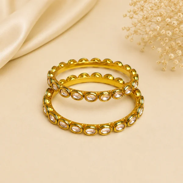 Oval-Kundan Single Line Kada