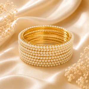 Pearl Single Line (Broad Pearls) (Golden) (2)