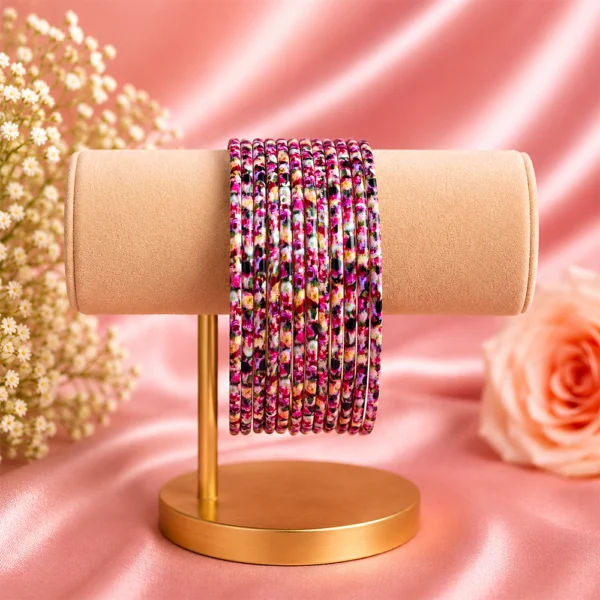 Printed Metal Bangle - G.P. Pink