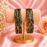 Printed Metal Bangle - Golden-Multi