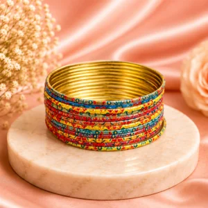 Printed Metal Bangle – Pastel-Multi (1)