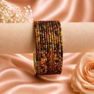 Printed Metal Bangle – Rust-Multi (2)