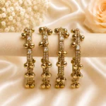 Rectangle Shape Stone Kada with Ghungroo