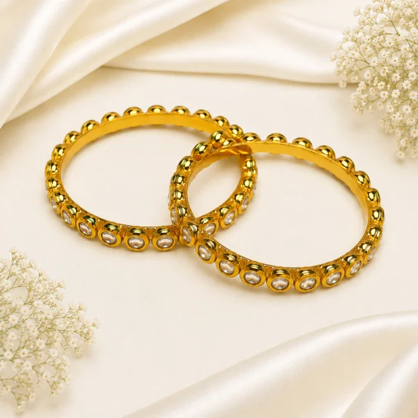 Round-Kundan Single Line Kada