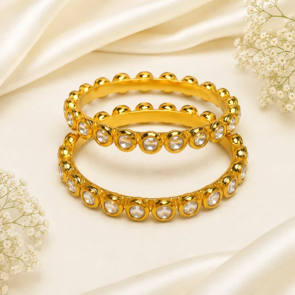 Round-Kundan Single Line Kada