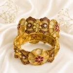 Ruby Floral with Meenakari Rajwadi Kundan Bangle