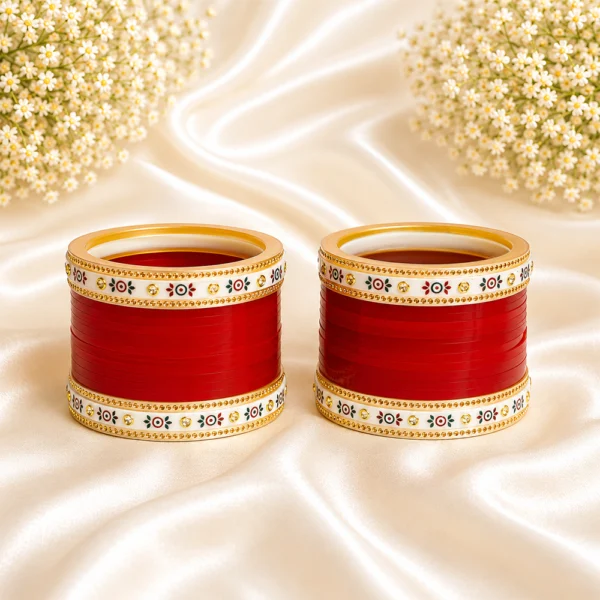 Short Basic Chura With Dot Bangle
