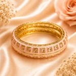 Square-Cut Stone With Meenakari Pacheli Kada