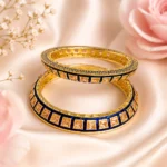 Square-Cut Stone With Meenakari Pacheli Kada