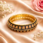 Square-Cut Stone With Meenakari Pacheli Kada