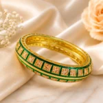 Square-Cut Stone With Meenakari Pacheli Kada