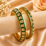 Square-Cut Stone With Meenakari Pacheli Kada