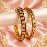 Square-Cut Stone With Meenakari Pacheli Kada