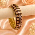 Square-Cut Stone With Meenakari Pacheli Kada