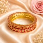 Square-Cut Stone With Meenakari Pacheli Kada